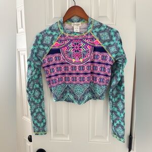 Jessica Simpson Rash Guard Geo Pattern EUC | Large